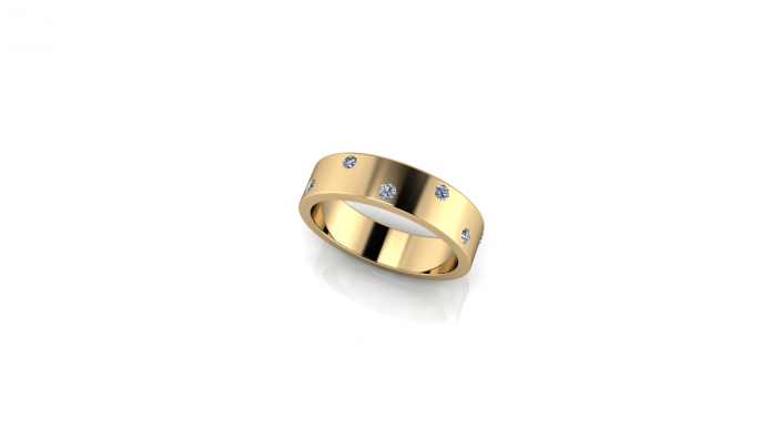 This custom gold wedding band is a beautiful example of what we are able to create for you at J Olivers. 