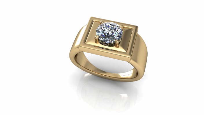 This gold band shows a beautiful sense of dimension as it contrasts the shapes within it. 