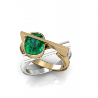Custom Geometric Emerald Ring