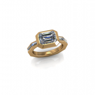 Custom Rectangle Engagement Ring 