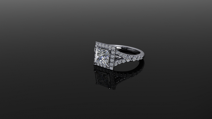 This beautiful square design twinkles from every angle.  It displays an array of diamonds that make a perfect piece to get down on one knee.